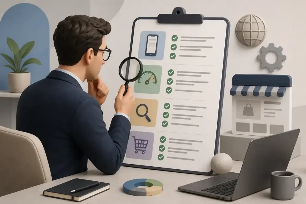 Profesional revisando rendimiento y experiencia de una tienda online